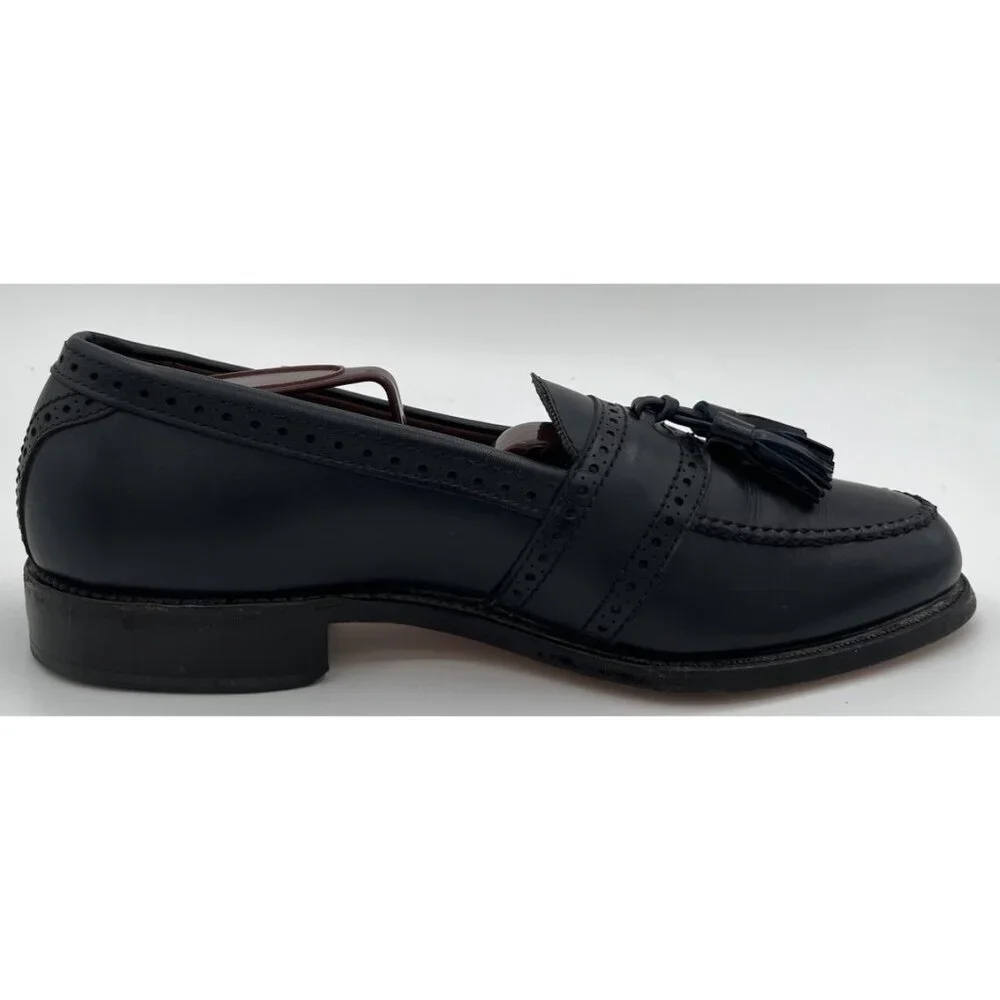 Allen Edmonds Harvard Loafers Brogue Tassel Dark Navy Blue Shoes Mens Size 7 C